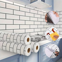 Glossy Self-adhesive Waterproof Wall Paper for Kitchen Living Room