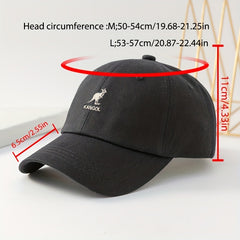 Kids Embroidered Kangaroo Baseball Cap Adjustable Soft Peak Sun Hat