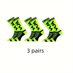 Men's Non Slip Sport Socks Mid Crew Shock Absorption Breathable Athletic Socks