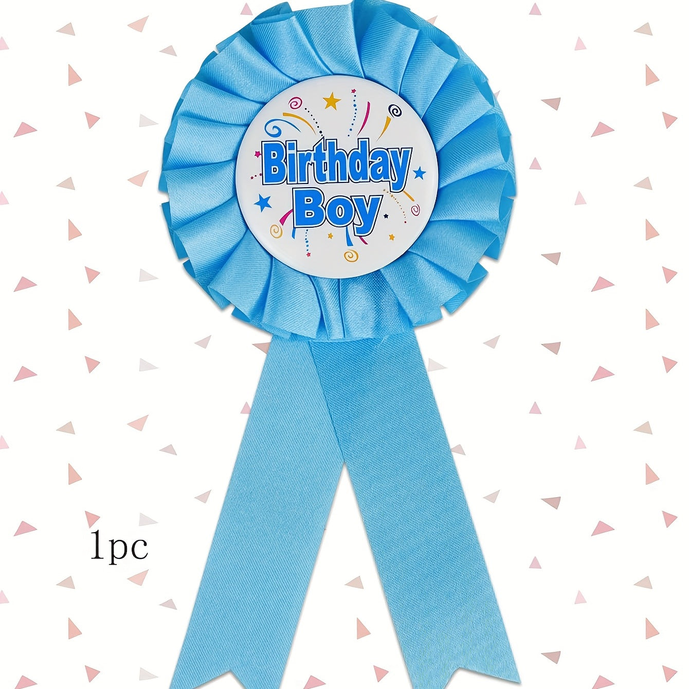 Flower Shaped Letter Graphic Birthday Party Badge