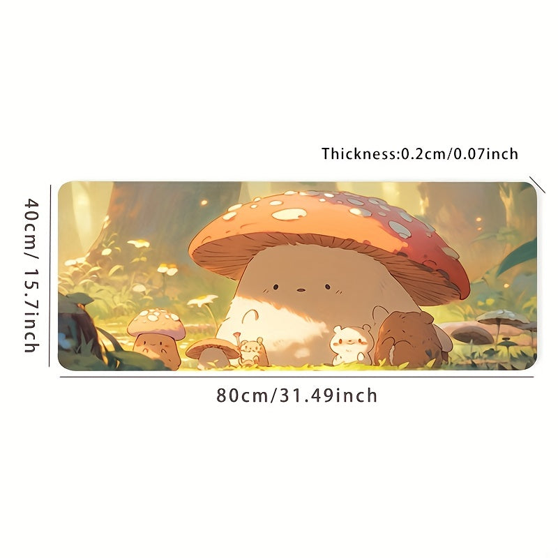 Cute & Comforting Anime Mushroom Mouse Pad for Office & Gaming