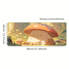 Cute & Comforting Anime Mushroom Mouse Pad for Office & Gaming