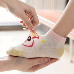 Girls Casual Cartoon Ankle Socks - Comfortable Breathable Cotton Socks