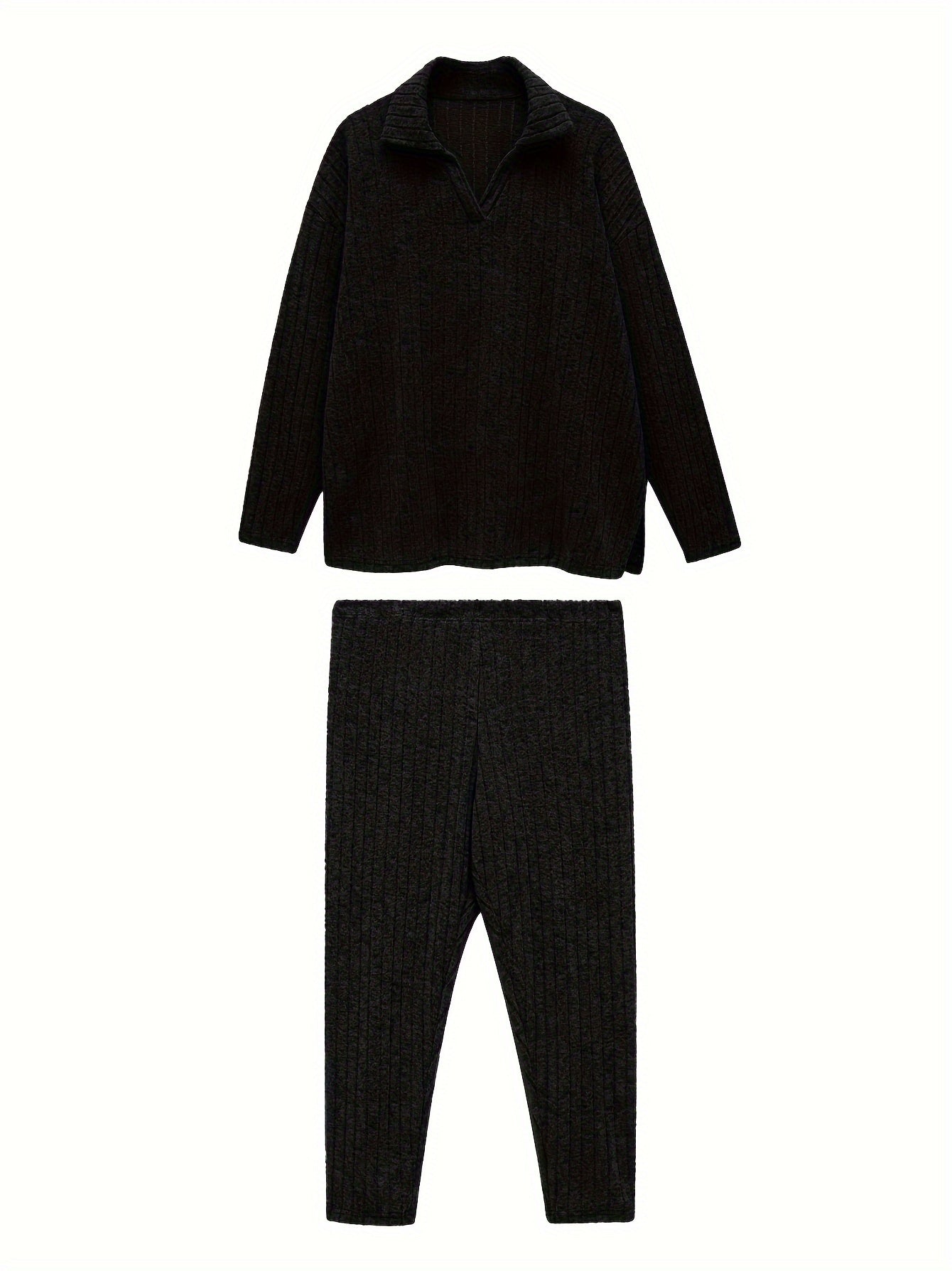Ribbed Long Sleeve Top & Leggings Set