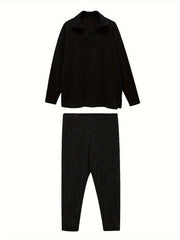 Ribbed Long Sleeve Top & Leggings Set