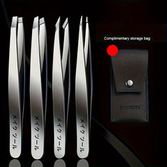 4pcs Stainless Steel Tweezers Precision Eyebrow Remover
