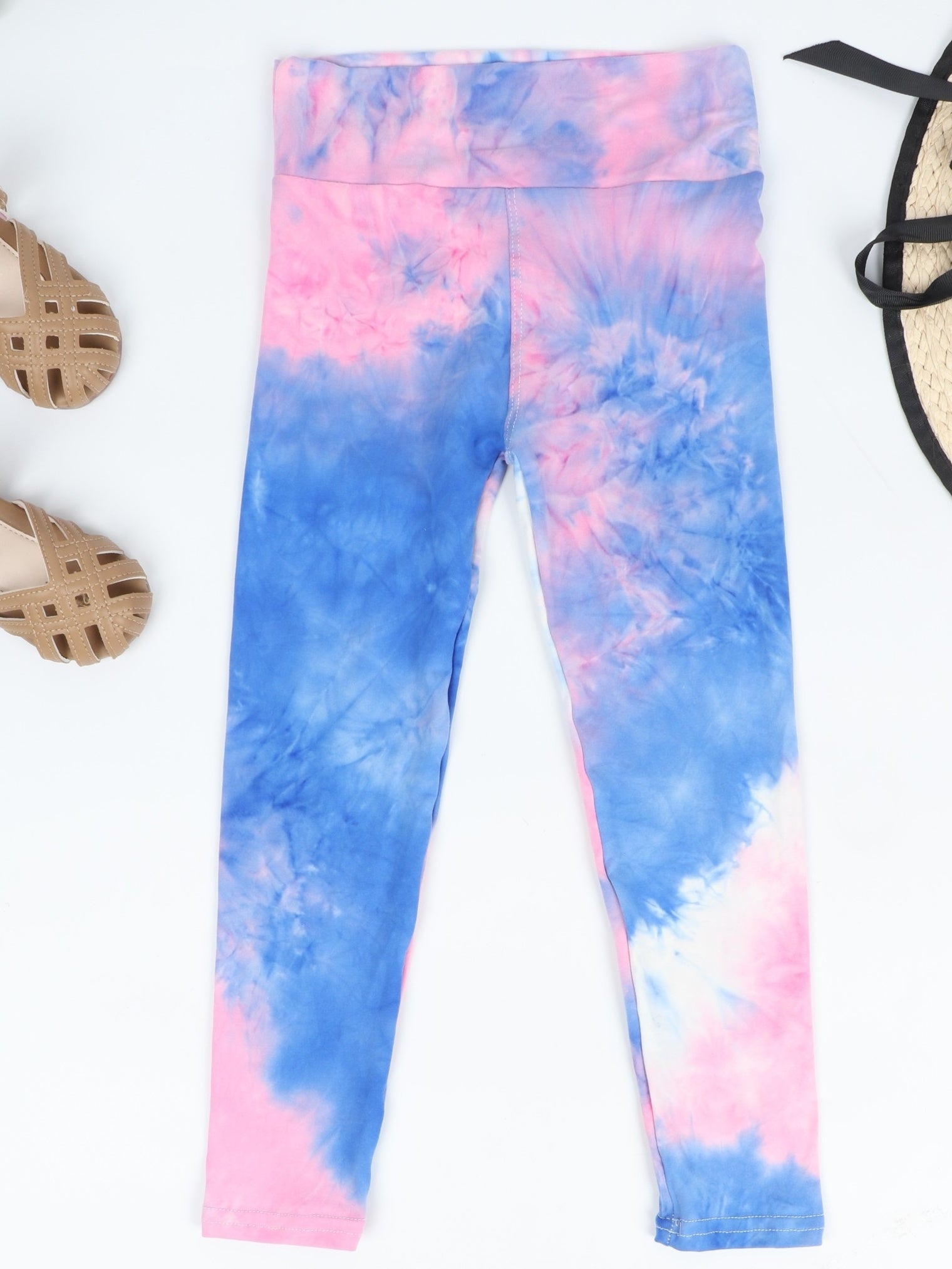 Kids Rainbow Tie Dye Leggings High Stretch Soft Pants
