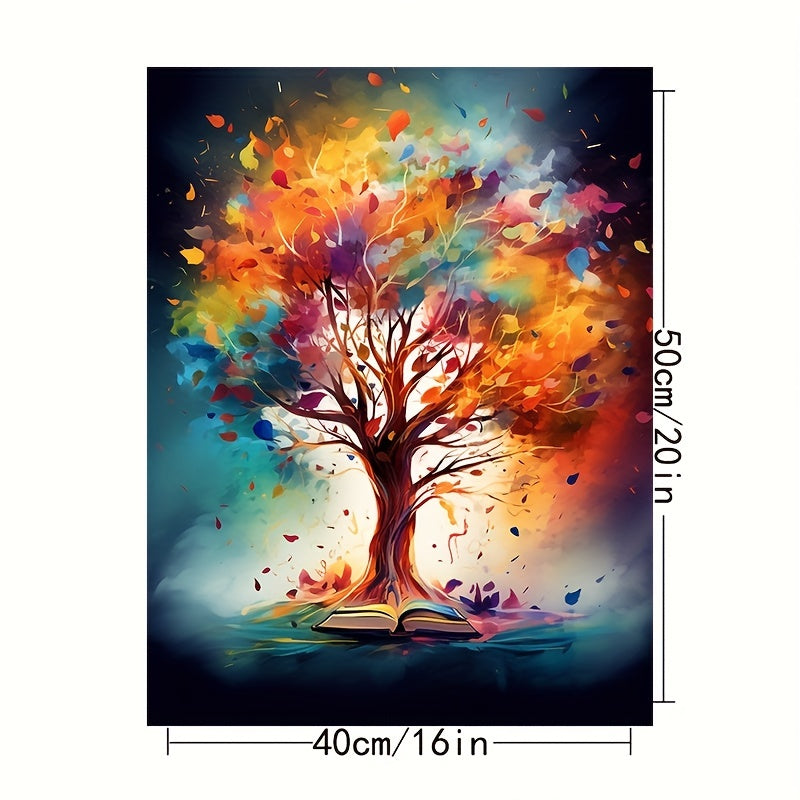 Colorful Tree And Book Acrylic Painting Set for Beginners
