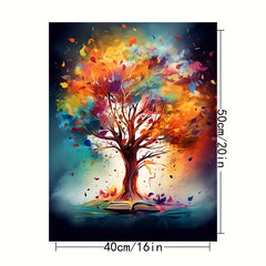 Colorful Tree And Book Acrylic Painting Set for Beginners