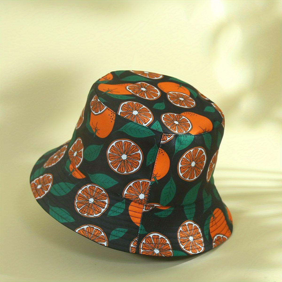 Orange Print Bucket Hat Cartoon Fruit Sunscreen Basin Hat