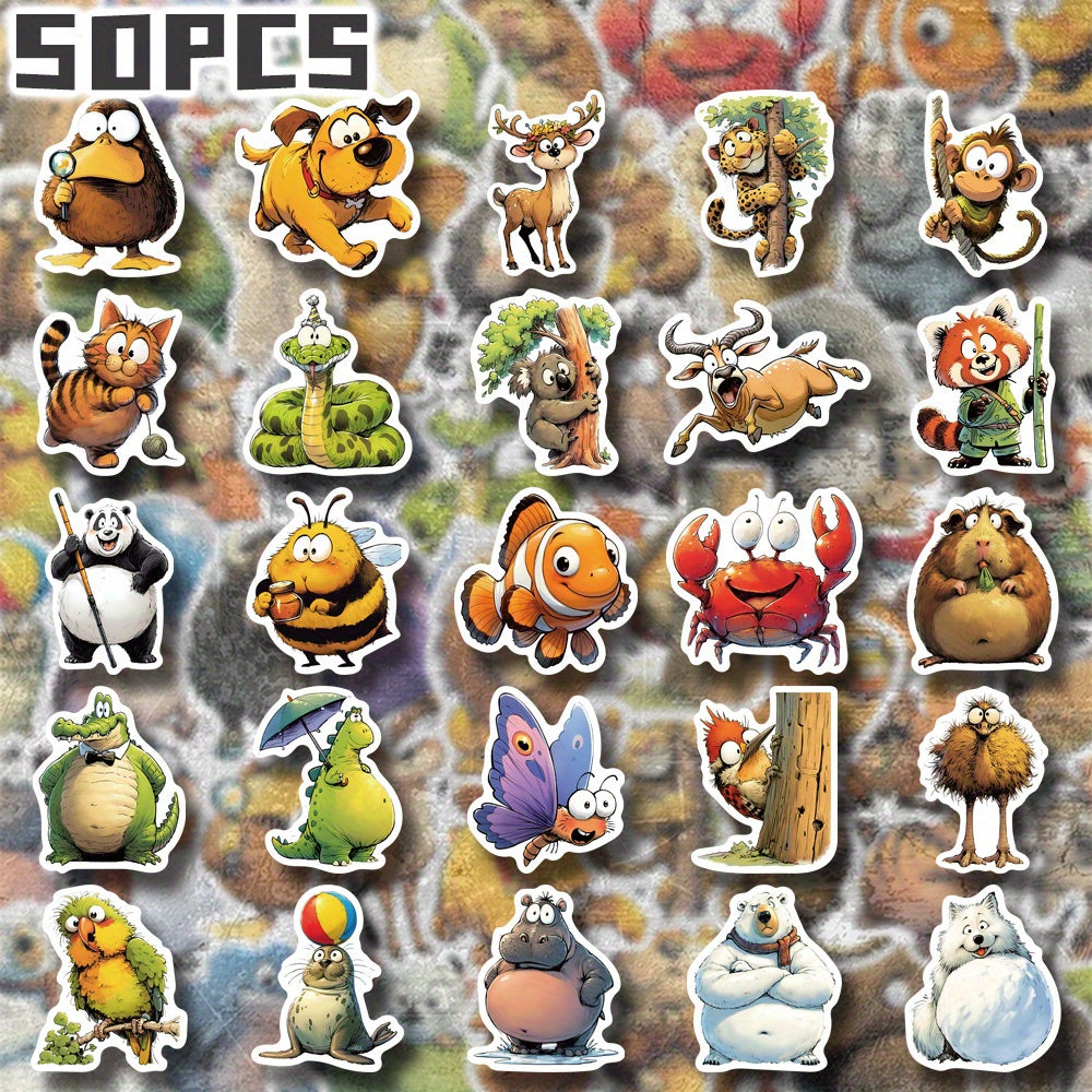 Set of 50 Adorable Character Themed Stickers for Holiday Decor & Parties