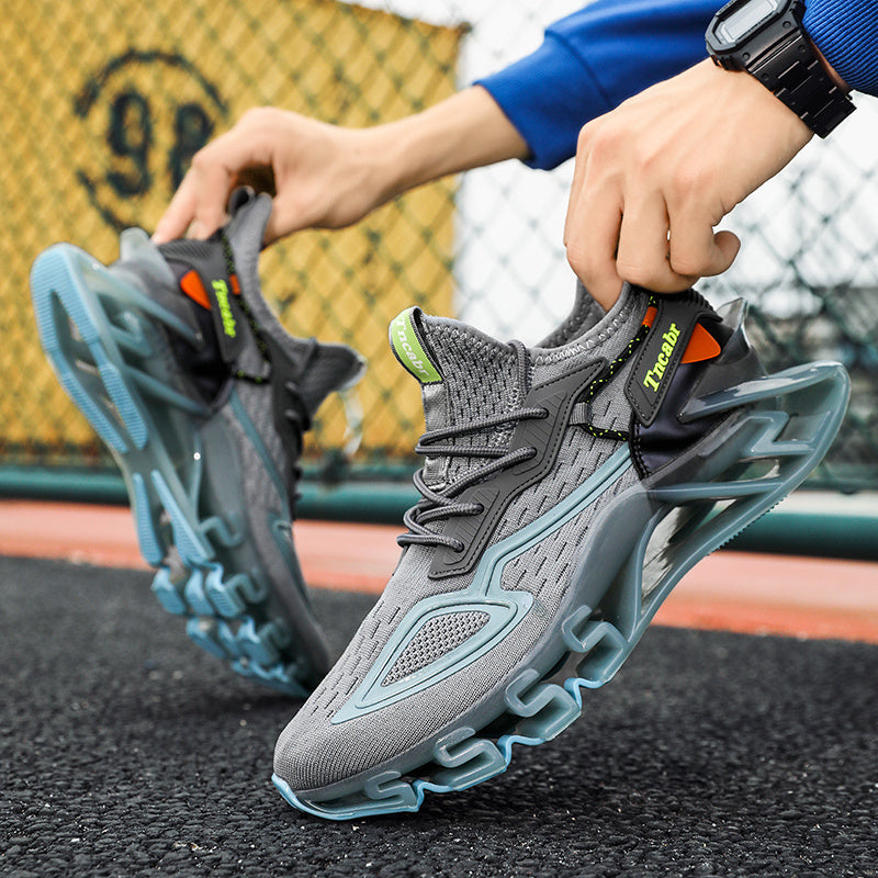 Men's Breathable Blade Shoes Running Athletic Sneakers Grey
