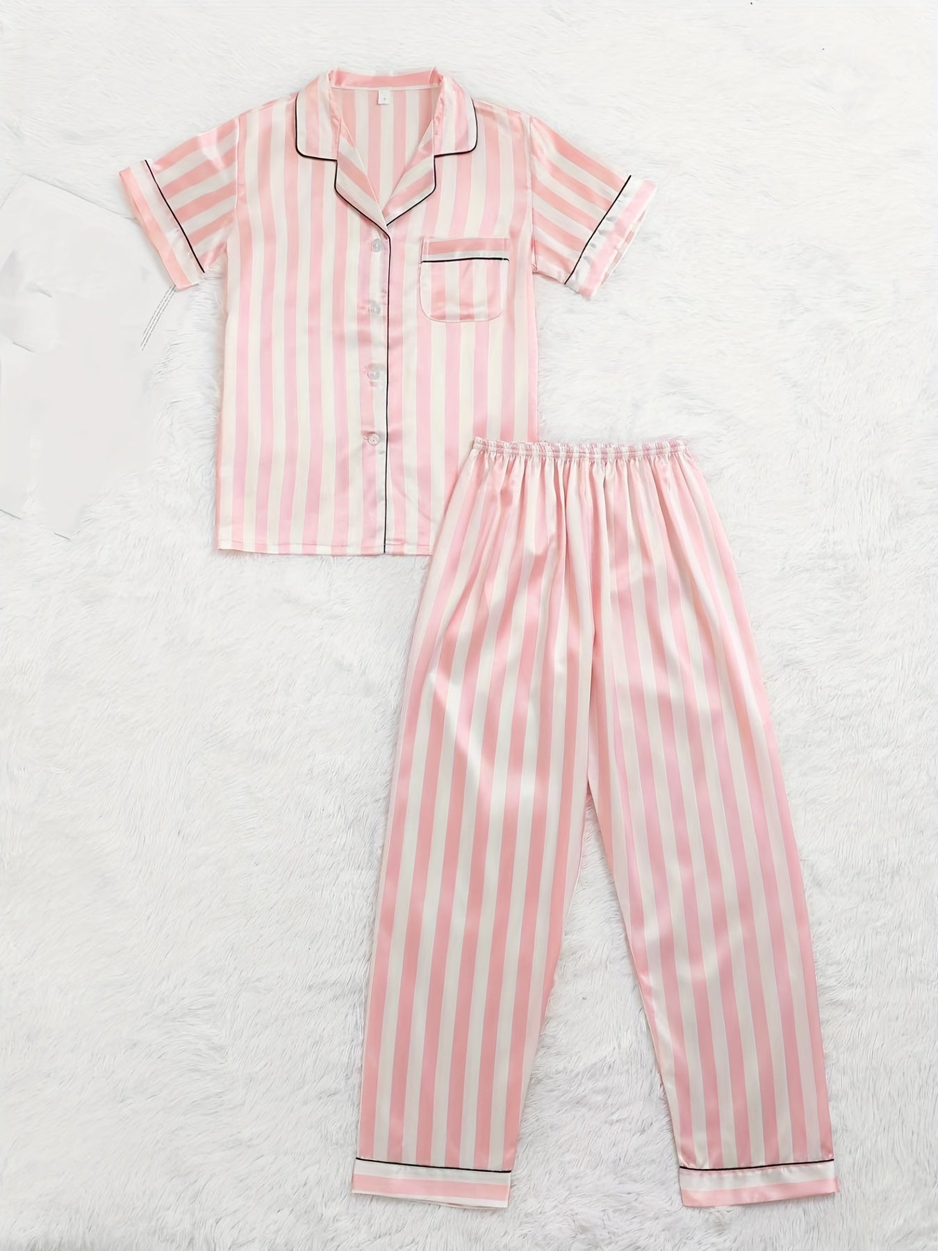 4pcs Satin Pajama Set Shorts Top Lounge Pants Camisole for Women