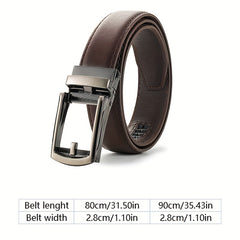 Kids Brown PU Leather Belt with Automatic Elastic Waistband