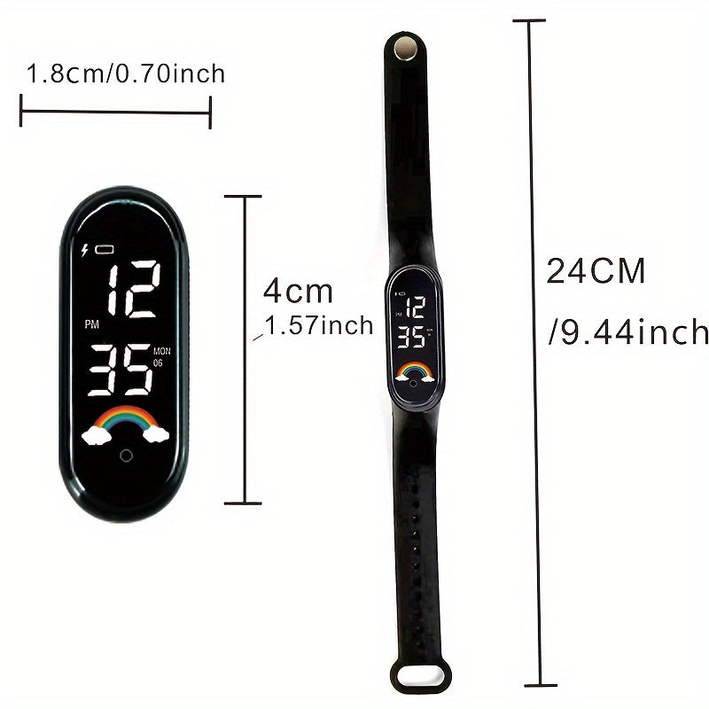 Waterproof Rainbow LED Sports Watch for Hiking and Swimming