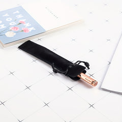 2pcs Flannelette Pen Bag Crystal Pen Storage Plush Cloth Copper Pen Bundle