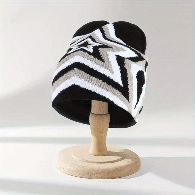 Star Overlapping Pattern Skullies & Beanies Hat Unisex Hip Hop Hat