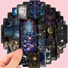 50pcs Star Moon Phase Flower Stickers for Winter Year