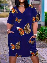 Casual Dress Women's Leopard Print V Neck