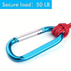 6pcs D Ring Secure Carabiners for Camping Tent Backpack Keychain