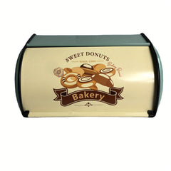 Metal Drum Bread Box French Vintage Style Kitchen Storage Supplies