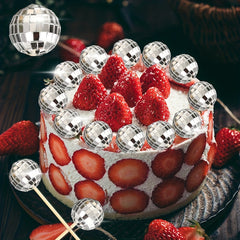 8pcs 3 0cm Disco Balls Cake Decoration Disco Party Decoration