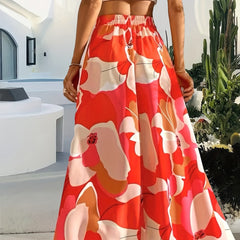Floral Print High Waist Skirt for Women