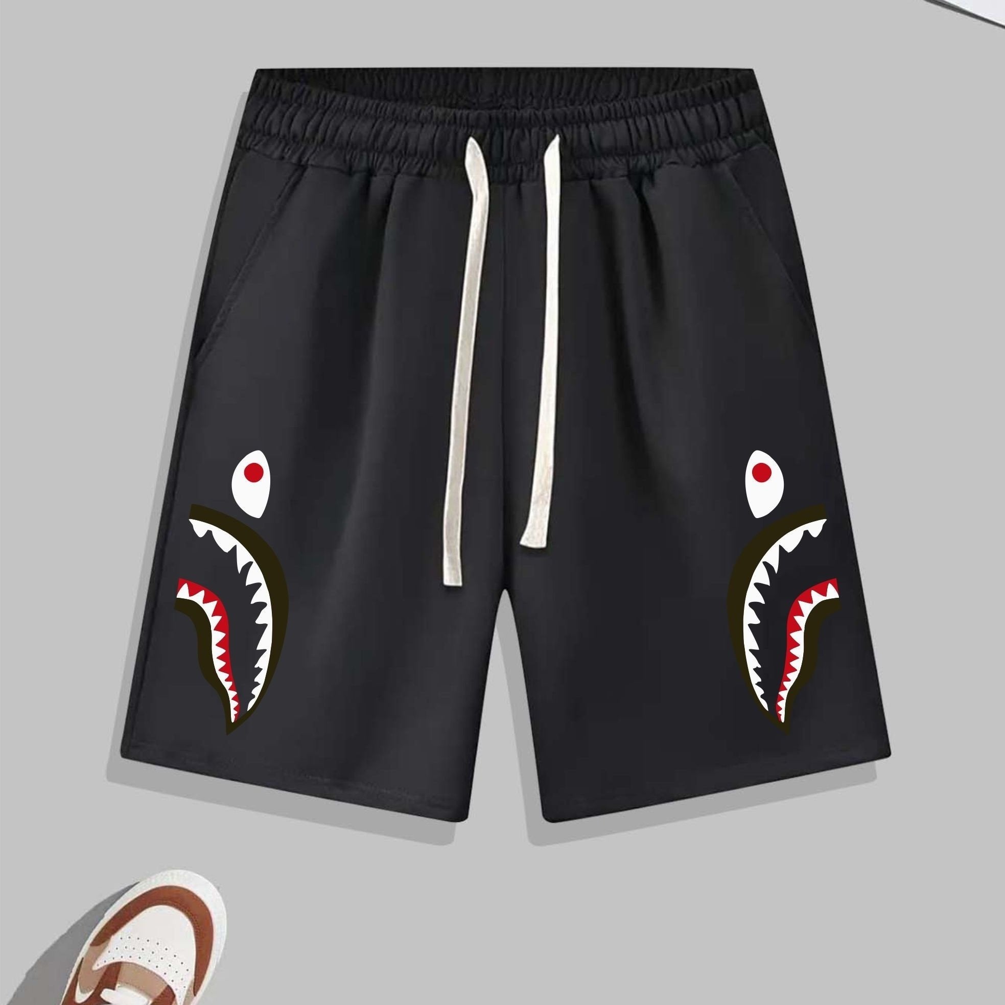 Cartoon Print Men's Summer Shorts Casual Loose Drawstring Father's Day Gift