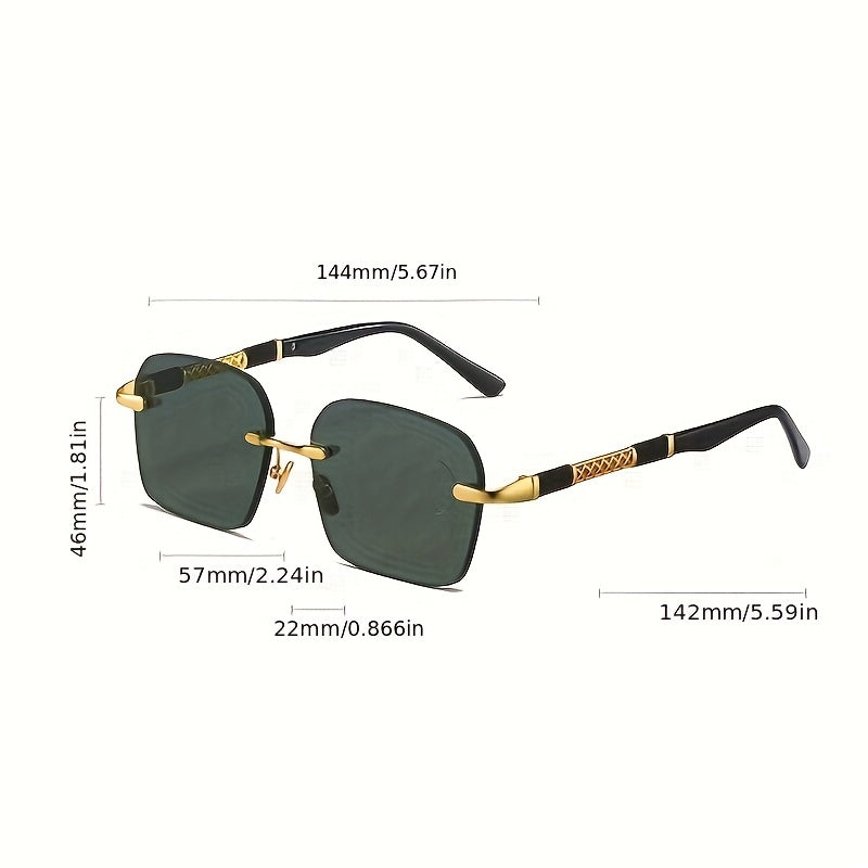 Men's Rimless Sunglasses UV Protection Decorative Sunglasses