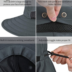 Outdoor Folding Fisherman Hat With Sunshade for Camping Fishing