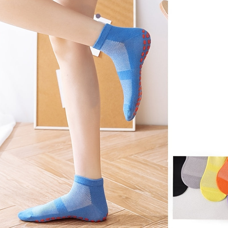6 Pairs Non Slip Yoga Socks Low Cut Comfy Socks for Youth Adult