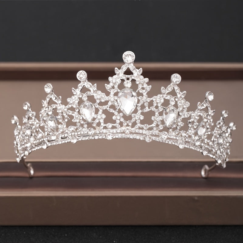 Baroque Rhinestone Crown Crystal Tiara Bridal Party Crown