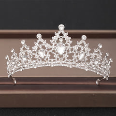 Baroque Rhinestone Crown Crystal Tiara Bridal Party Crown