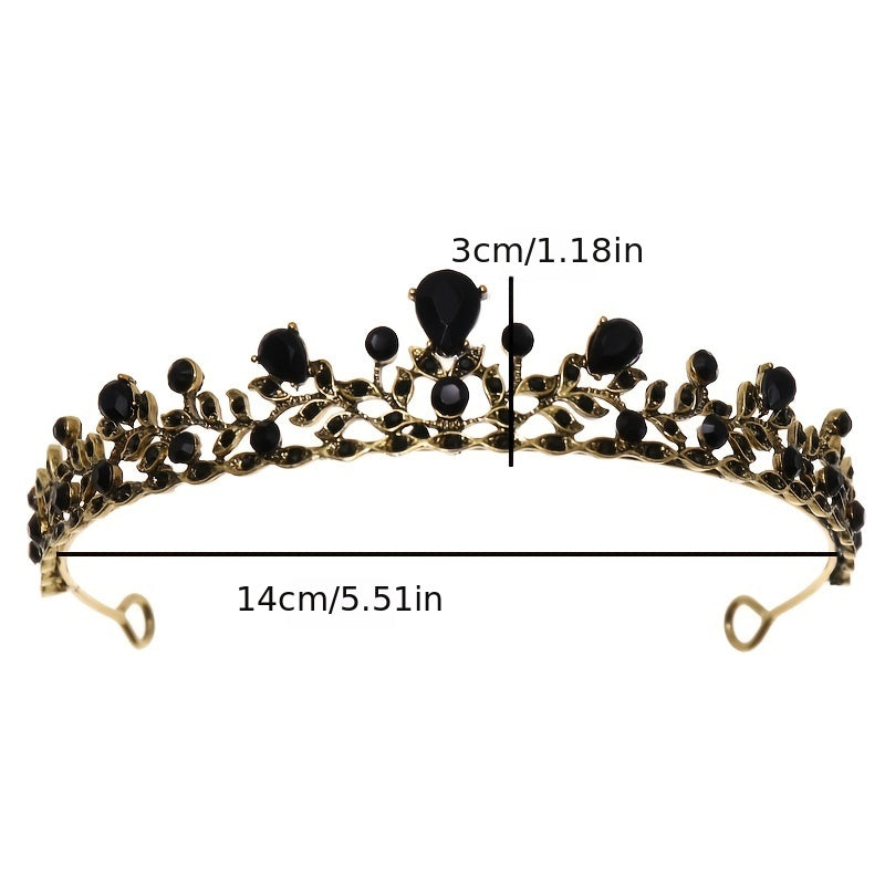 Vintage Crystal Crown Queen Tiara Wedding Jewelry Bridal Hair Accessories