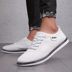 Men's Canvas Sneakers Lace Up Comfortable Shoes