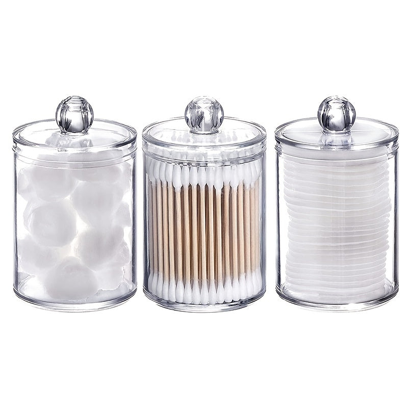 Cotton Ball Jar & Holder Organizer Acrylic Swab Storage Room Decor