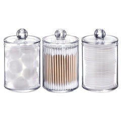 Cotton Ball Jar & Holder Organizer Acrylic Swab Storage Room Decor