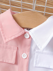 Baby Girl Stylish Dress Up Single Breasted Belted Casual Dress