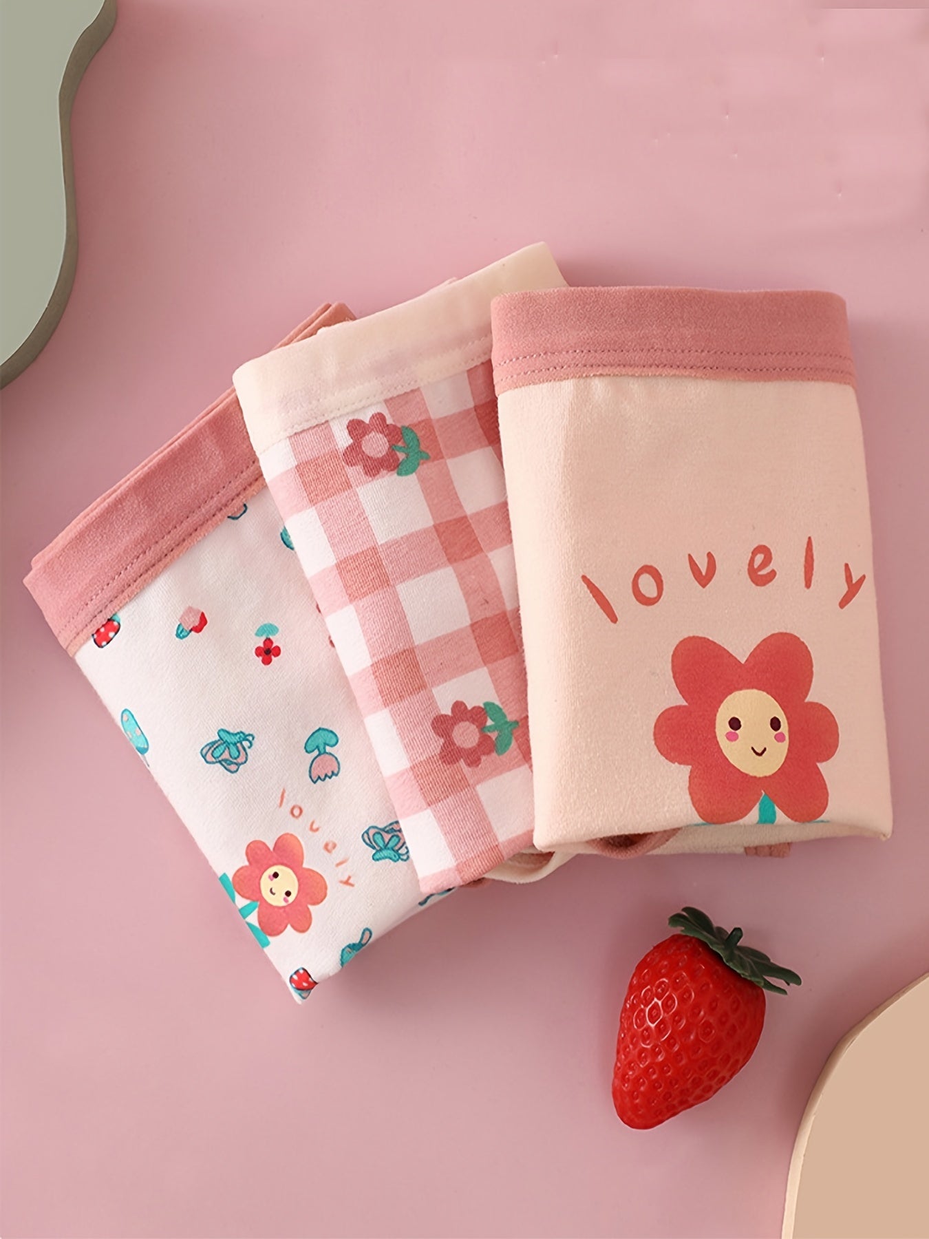 Toddler Girl's Floral Print Cotton Boxer Briefs