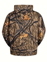 Men's Branches Print Hoodie Casual Hooded Sweatshirt