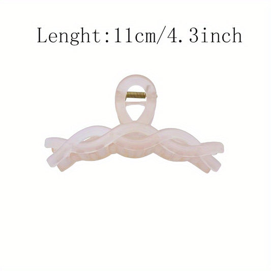 Pink Acrylic Large Hair Claw Frosted Shark Claw Ponytail Holder