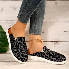 Women's Print Mules Sneakers Slip On Low Top Loafers