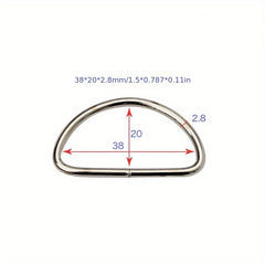 100pcs DIY Clothing Metal D-ring Accessories Silver D Buckle