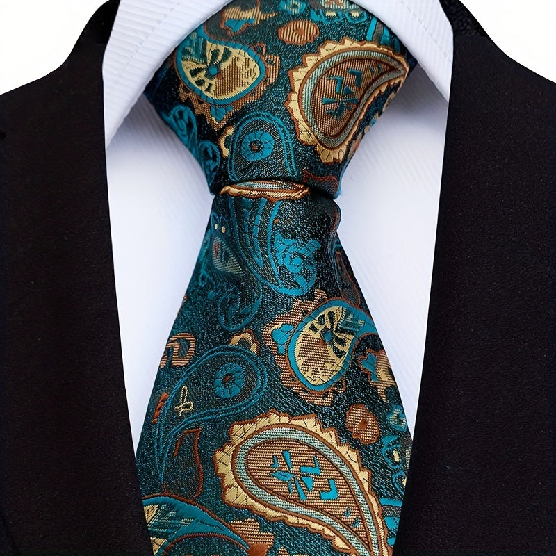Paisley Polyester Jacquard Men's Tie - Wedding Groomsmen