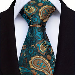 Paisley Polyester Jacquard Men's Tie - Wedding Groomsmen