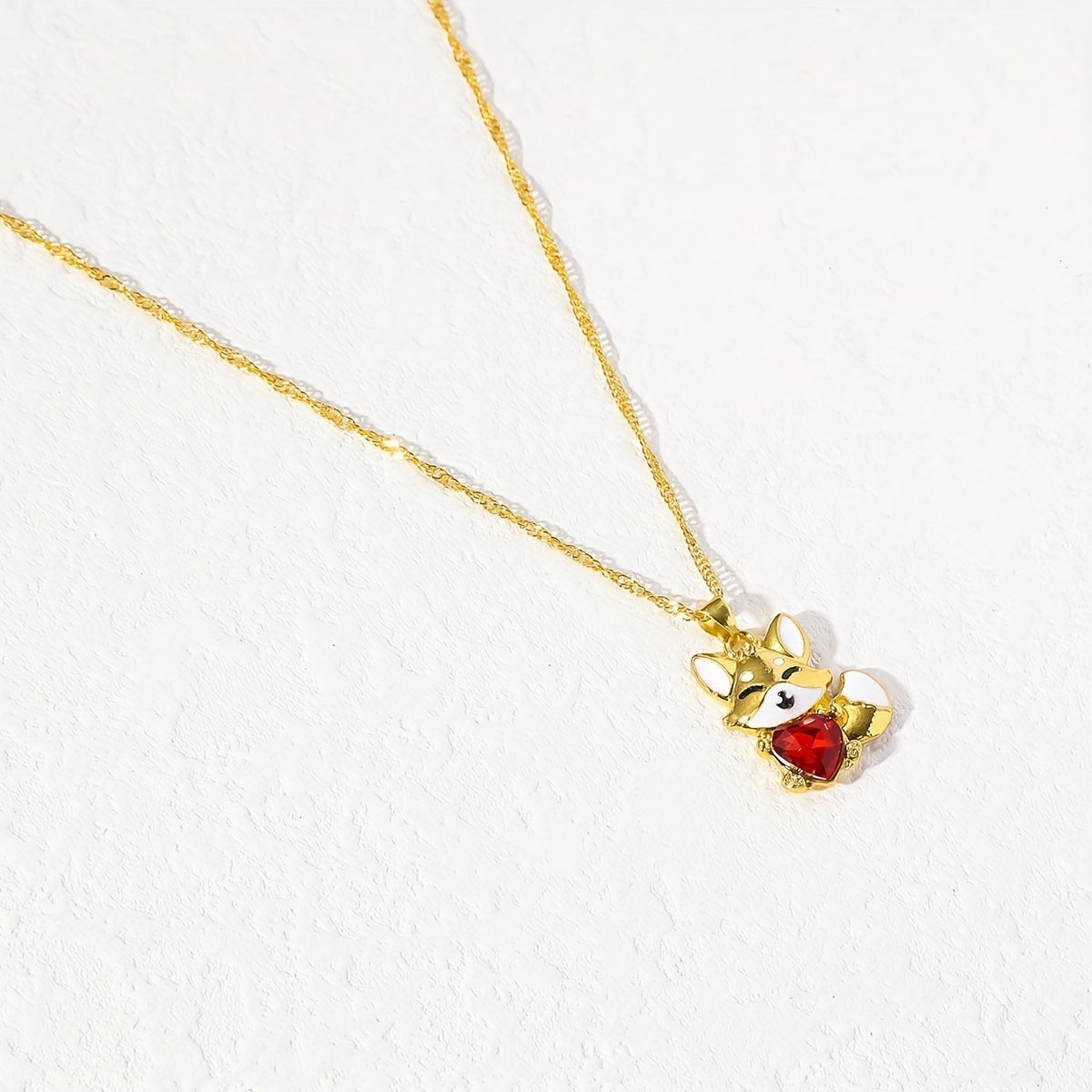 Fox Pendant Necklace Animal Jewelry Girls Kids Accessories