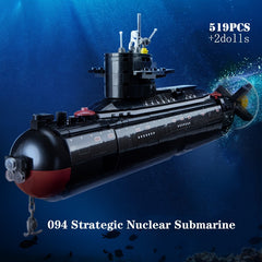 519pcs Classic 094 Strategic Nuclear Submarine Building Blocks Set