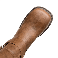 Women's Retro Knee High Boots Chunky Knight Boots