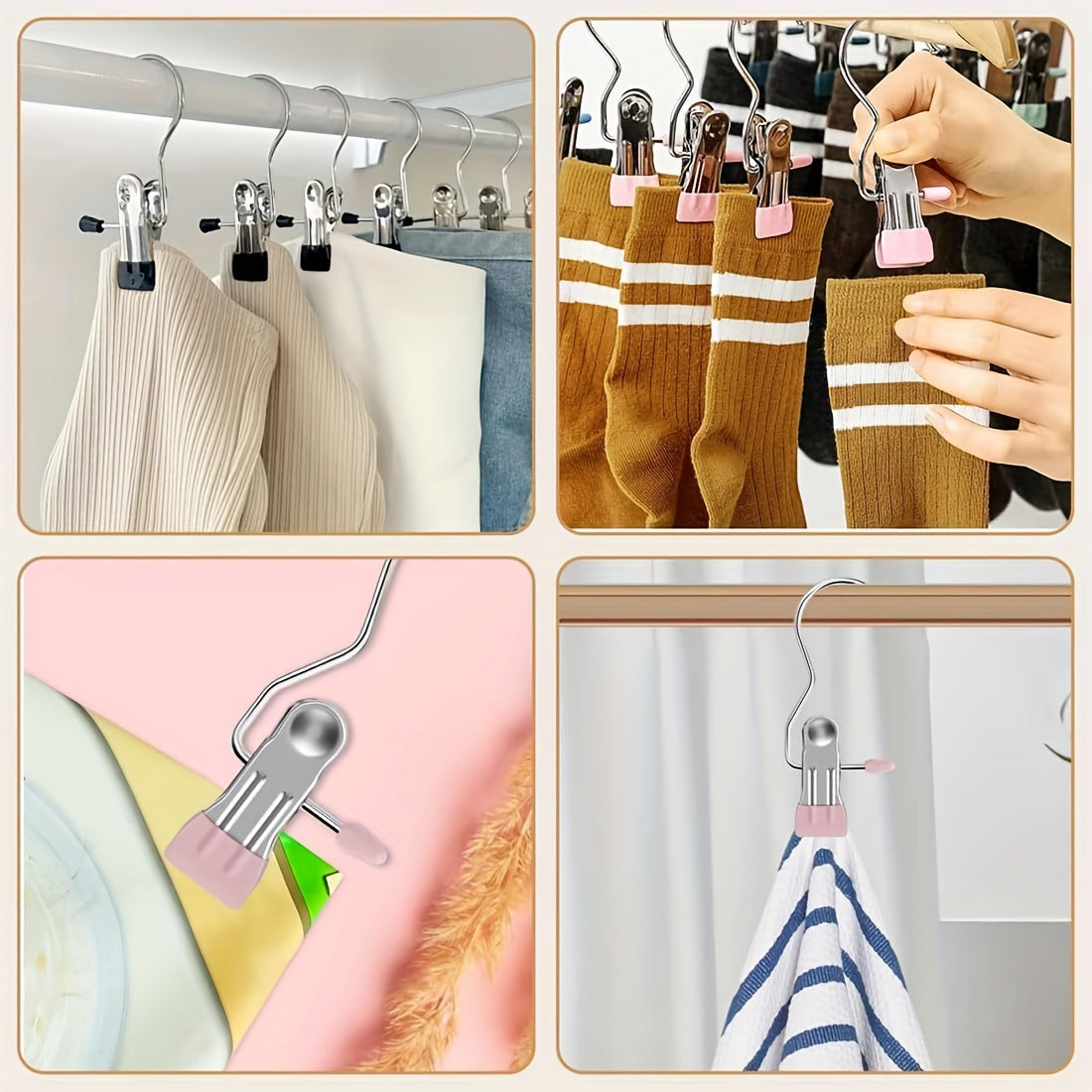 10pcs Sock Clip Underwear Pins for Storage Organizer in Closet Wardrobe