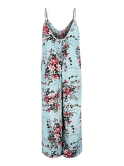 Floral Print Wide Leg Cami Jumpsuit